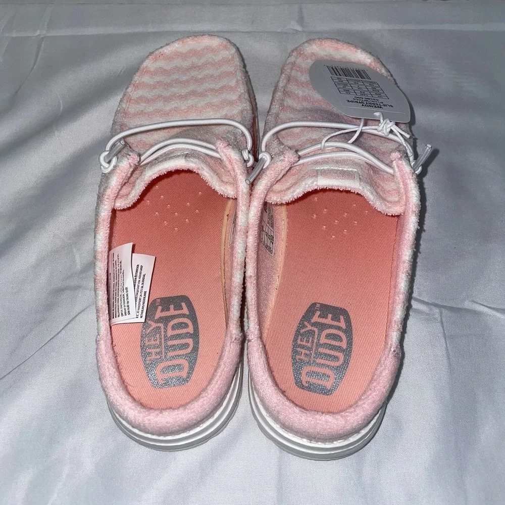 Hey Dude Wendy Slip Terry‎ Stripe Shoes Women's Size 6 NWOB
